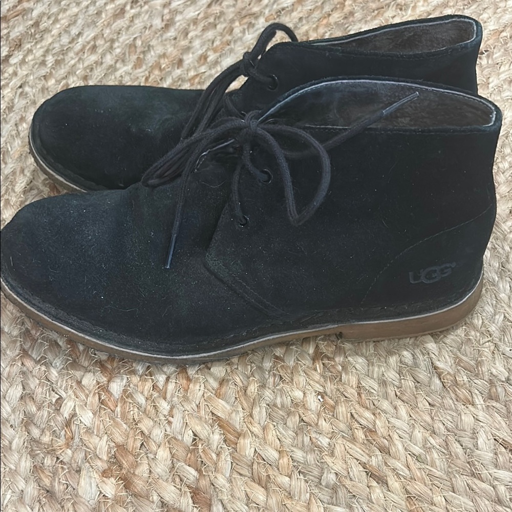 UGG Dark Suede Lace-Up Boots